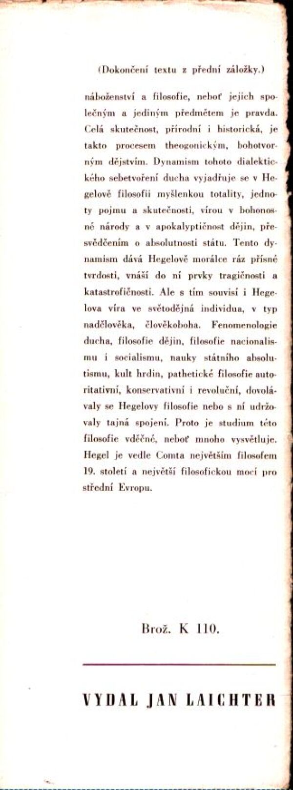 G.W.F. Hegel: FILOSOFIE, UMĚNÍ A NÁBOŽENSTVÍ