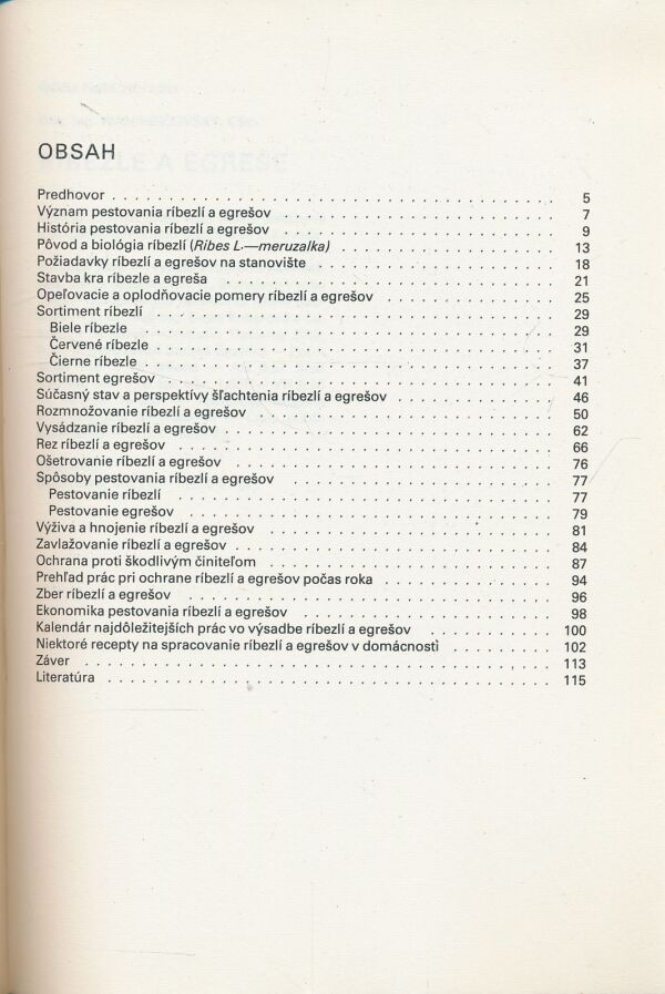 I. Hričovský: Ríbezle a egreše