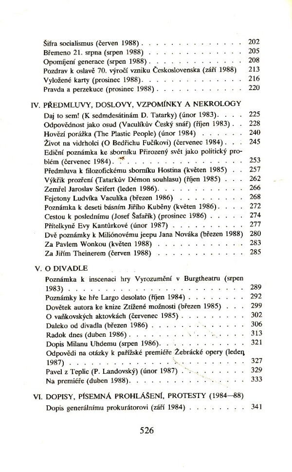 Václav Havel: DO RŮZNÝCH STRAN