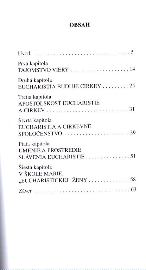 II. Ján Pavol: CIRKEV ŽIJE Z EUCHARISTIE