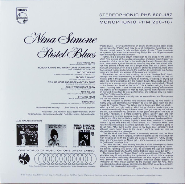 Nina Simone: PASTEL BLUES - LP