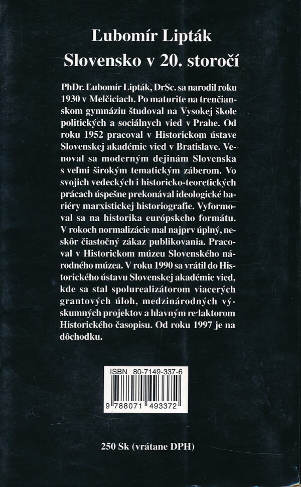 Ľubomír Lipták: SLOVENSKO V 20. STOROČÍ