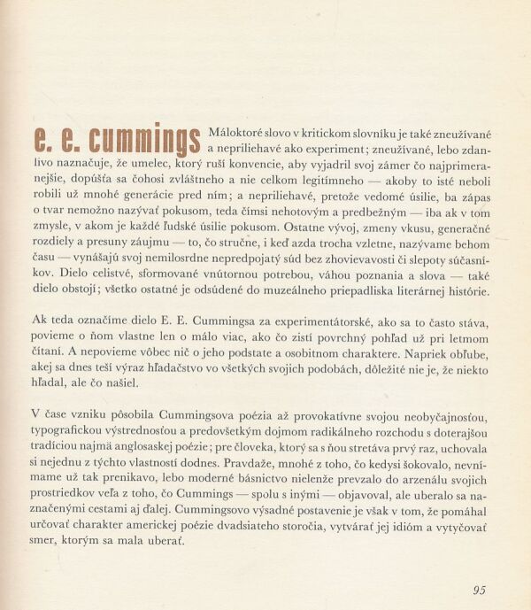E. E. Cummings: Tulipány a komíny