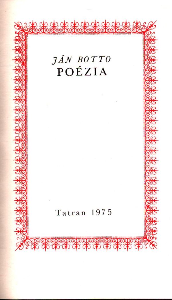 Ján Botto: POÉZIA