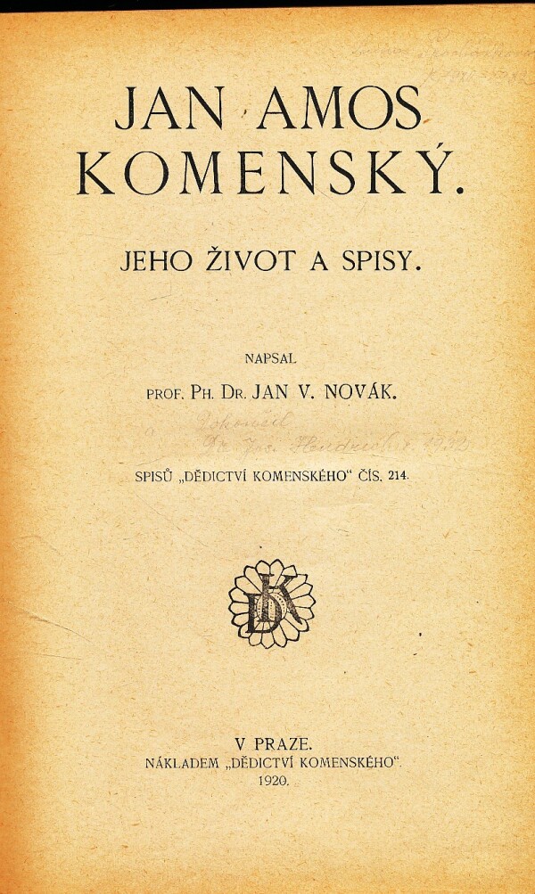 Jan V. Novák: JAN AMOS KOMENSKÝ