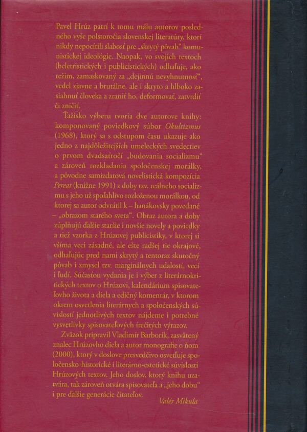 Pavel Hrúz: OKULTIZMUS A INÉ PRÓZY