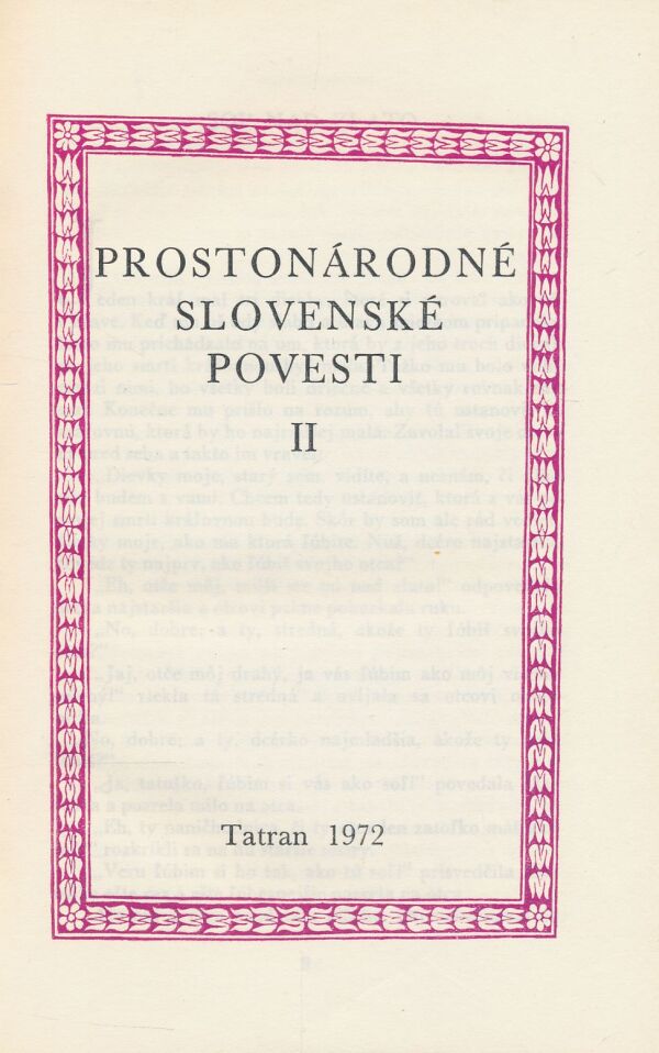 Pavol Dobšinský: Prostonárodné slovenské povesti II