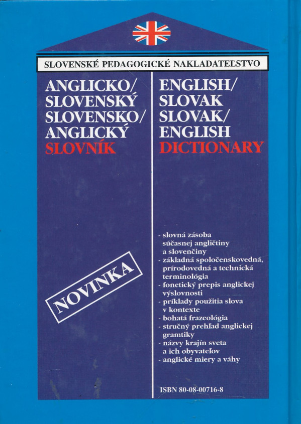 ANGLICKO/SLOVENSKÝ SLOVENSKO/ANGLICKÝ SLOVNÍK, DICTIONARY ENGLISH/SLOVAK SLOVAK/ENGLISH