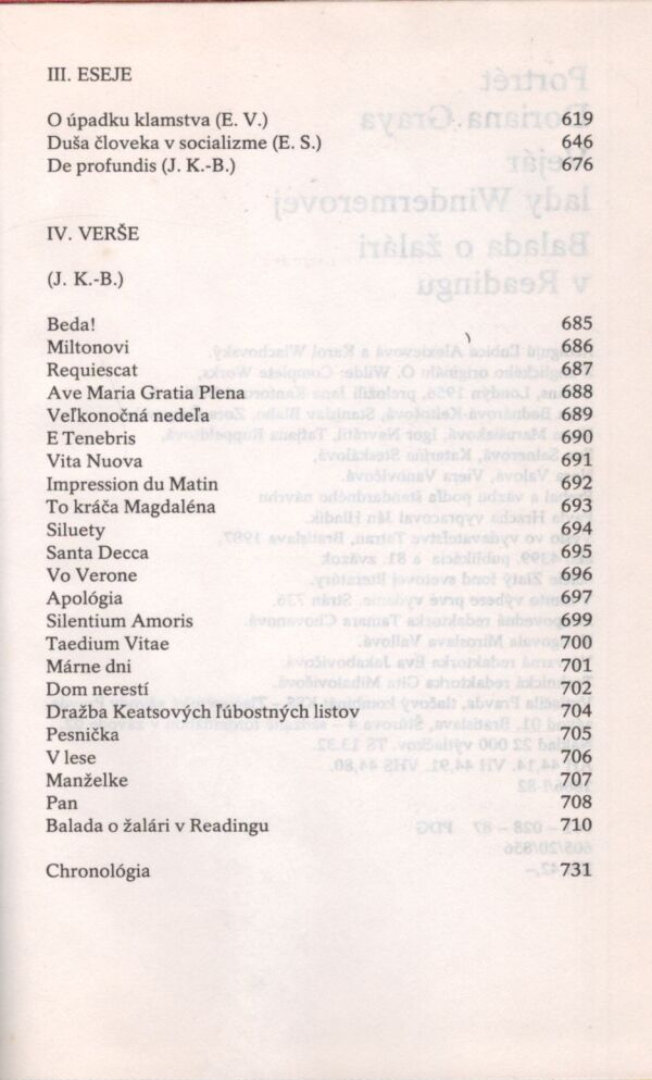 Oscar Wilde: PORTRÉT DORIANA GRAYA. VEJÁR LADY WINDERMEROVEJ. BALADA O ŽALÁRI V READINGU