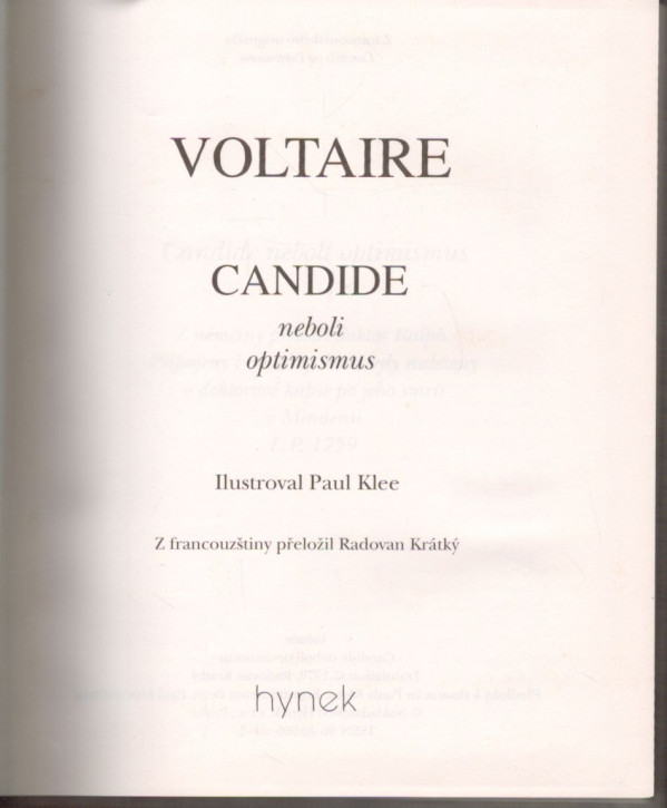 Voltaire: CANDIDE NEBOLI OPTIMIZMUS