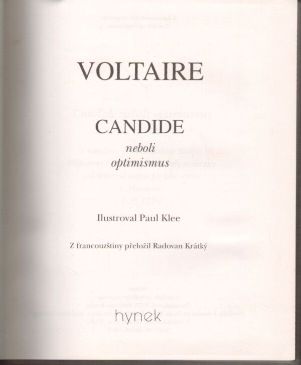 Voltaire: CANDIDE NEBOLI OPTIMIZMUS