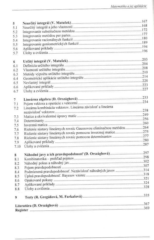 Dana Országhová, kol: MATEMATIKA A JEJ APLIKÁCIE