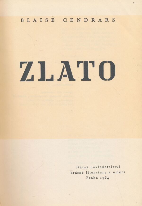 Blaise Cendrars: Zlato