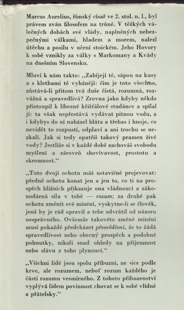 Marcus Aurelius Antoninus: HOVORY K SOBĚ