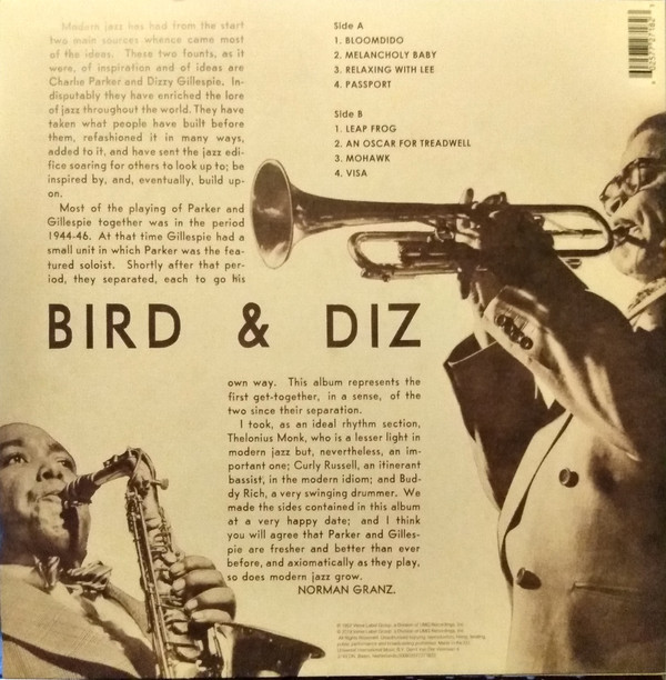 Charlie Parker, Dizzy Gillespie: BIRD AND DIZ - LP