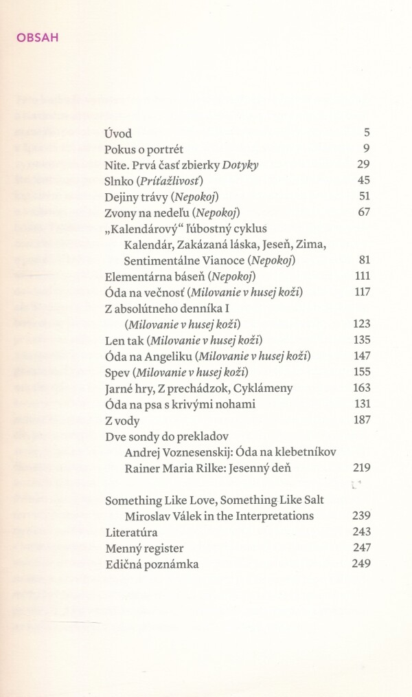 Miroslav Válek, Ján Zambor: NIEČO AKO LÁSKA, NIEČO AKO SOĽ. MIROSLAV VÁLEK V INTERPRETÁCIÁCH