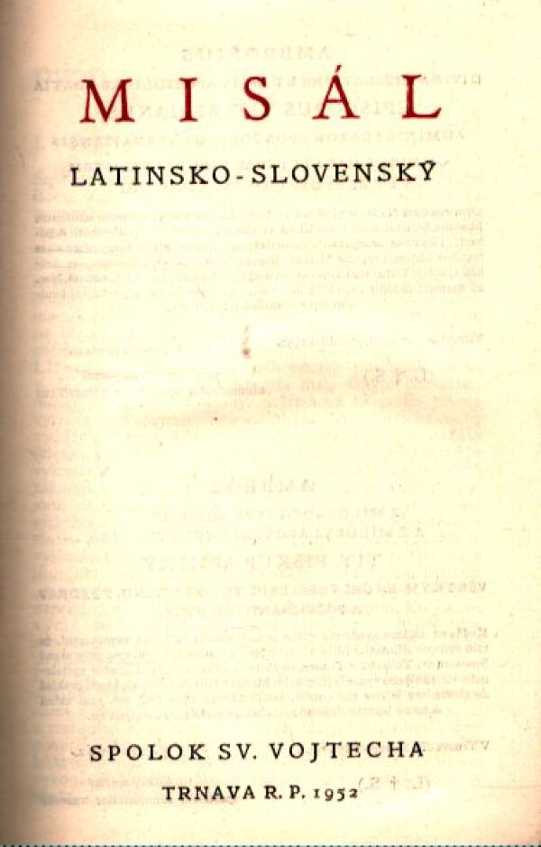 MISÁL LATINSKO-SLOVENSKÝ