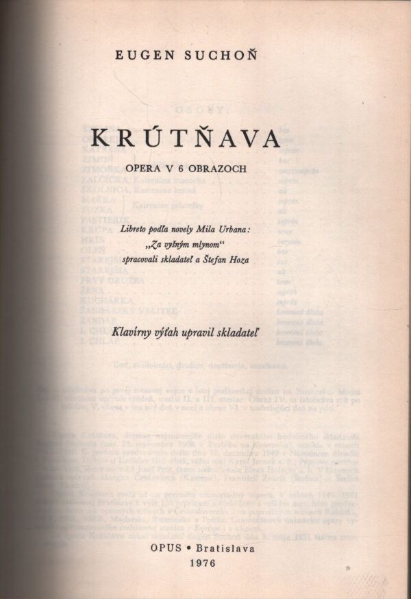 Eugen Suchoň: KRÚTŇAVA