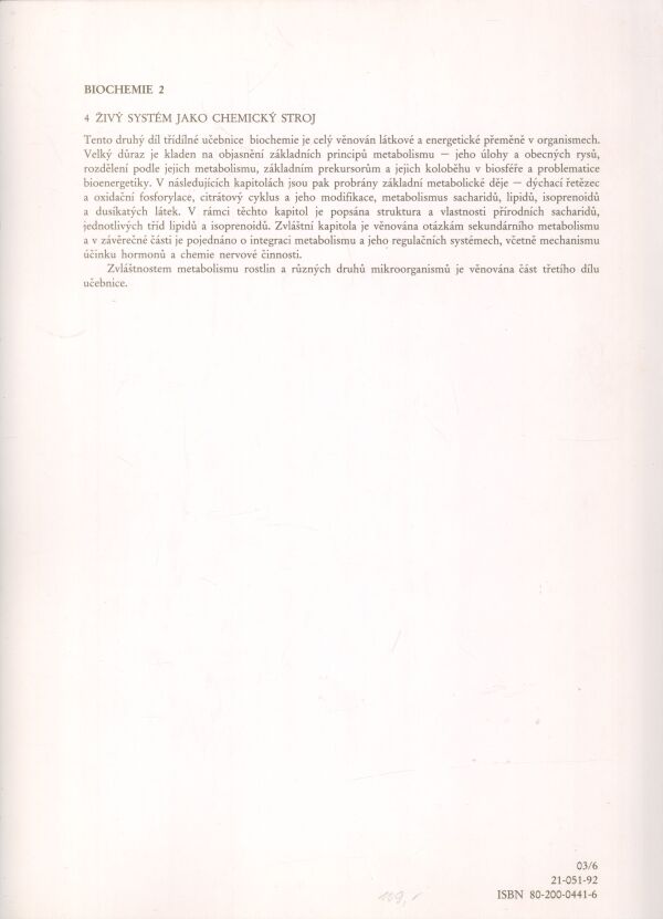 Zdeněk Vodrážka: BIOCHEMIE 1-3