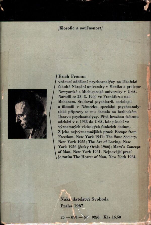 Erich Fromm: ČLOVĚK A PSYCHOANALÝZA