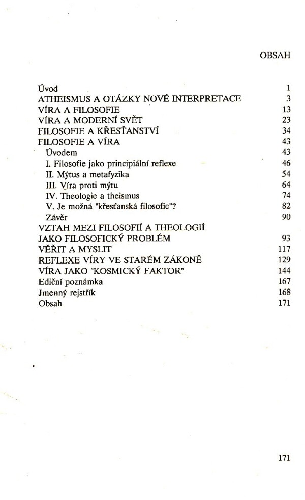 Ladislav Hejdánek: FILOSOFIE A VÍRA