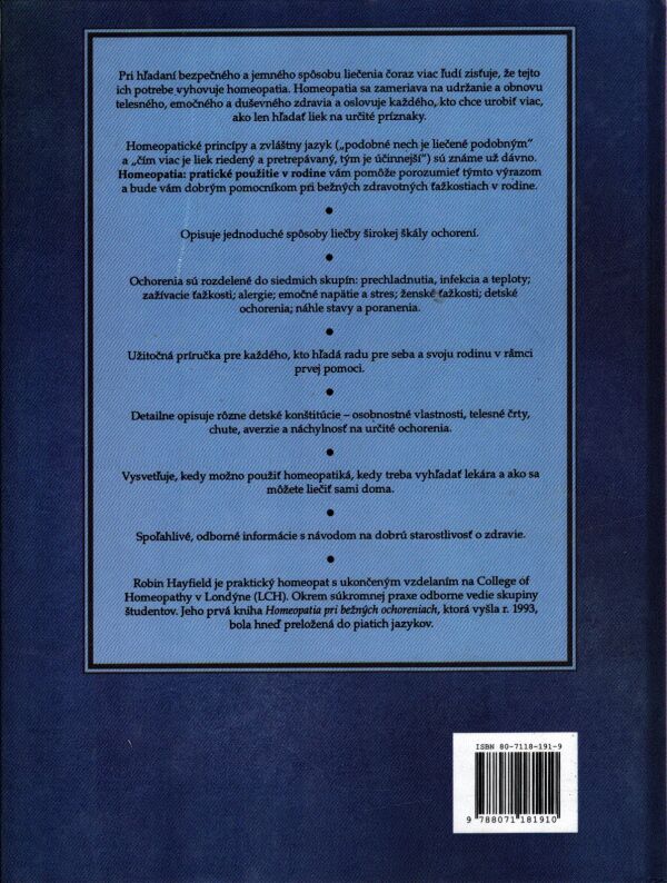 Robin Hayfield: HOMEOPATIA