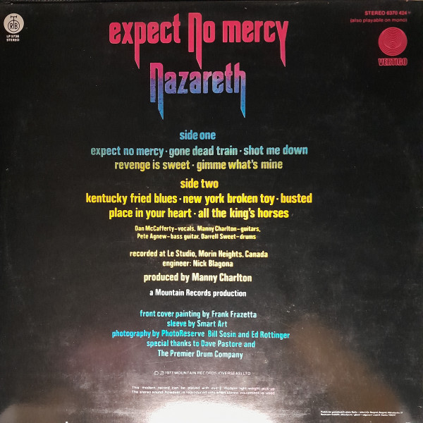 Nazareth: EXPECT NO MERCY - LP