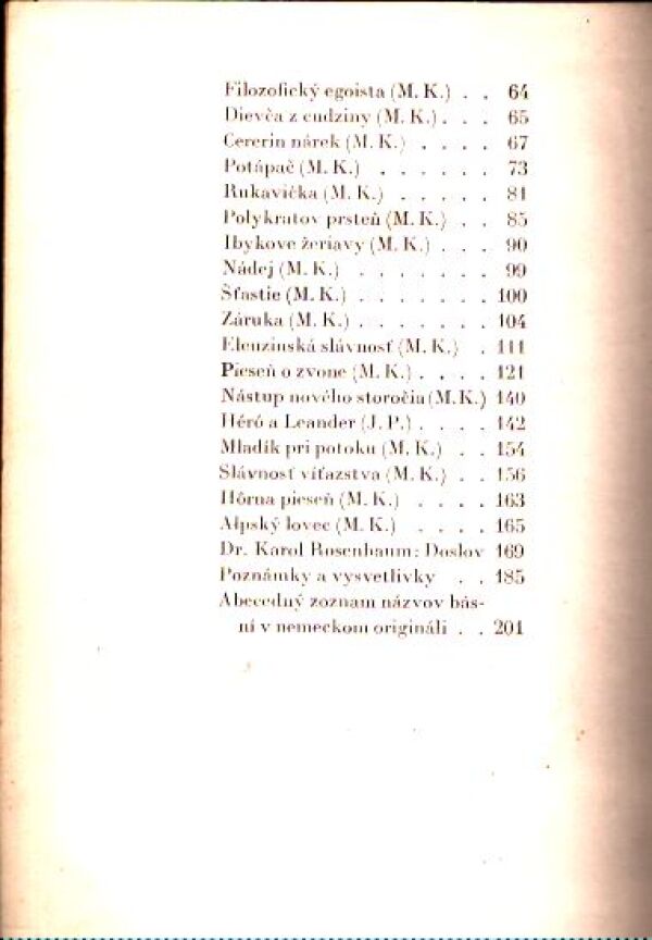 Friedrich Schiller: POÉZIA ŽIVOTA