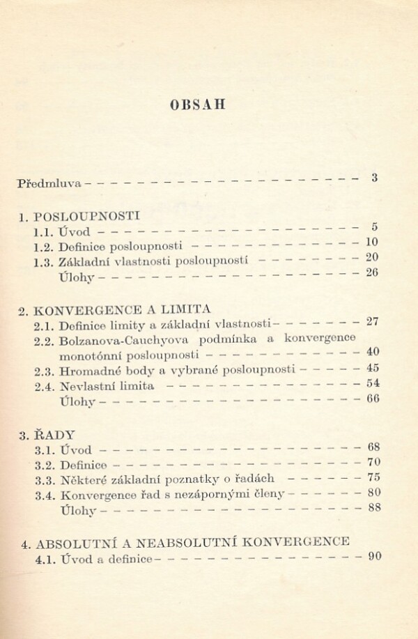 Jiří Jarník: POSLOUPNOSTI A ŘADY