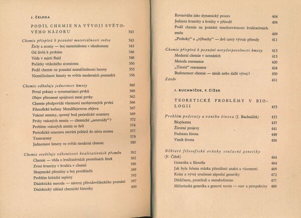 C. Michalová, J. Čeleda, V. Ruml, A. Kolman, J. Buchníček, Fr. Čížek, J. Linhart: Filosofie a přírodní vědy