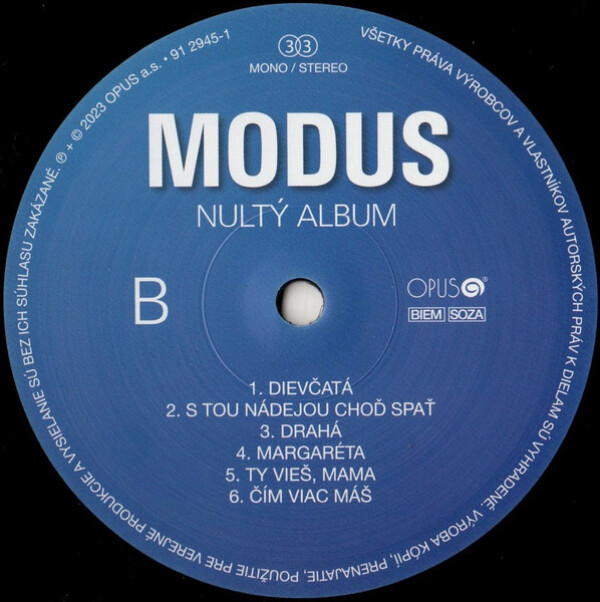 Modus: NULTÝ ALBUM - LP