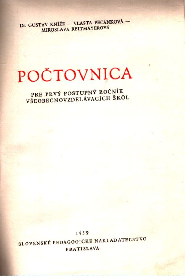 G. Kníže, V. Pecánková, M. Reitmayerová: POČTOVNICA