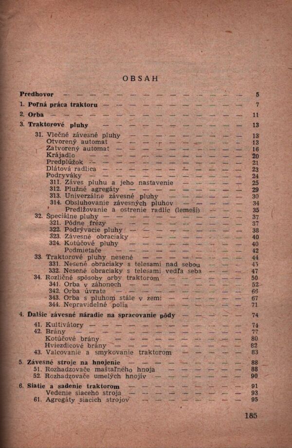 J. Sedláček: TRAKTOROVÉ ZÁVESNÉ NÁRADIA