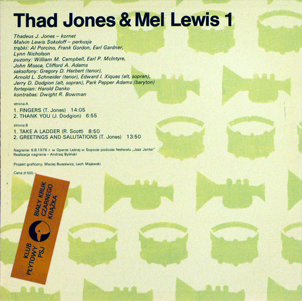 Thad Jones, Mel Lewis: THAD JONES AND MEL LEWIS 1 - LP