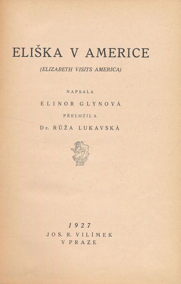 Elinor Glynová: Eliška v Americe