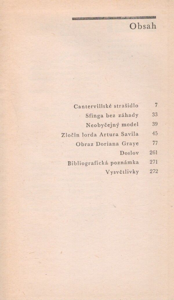 Oscar Wilde: CANTERVILLSKÉ STRAŠIDLO A JINÉ PRÓZY