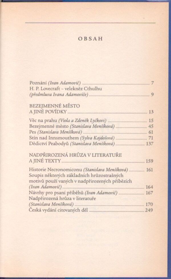 H.P. Lovecraft: BEZEJMENNÉ MĚSTO