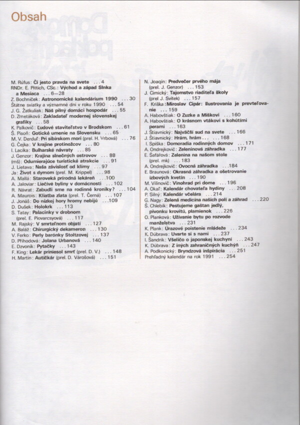 Výber autorov: DOMOVÁ POKLADNICA 1990