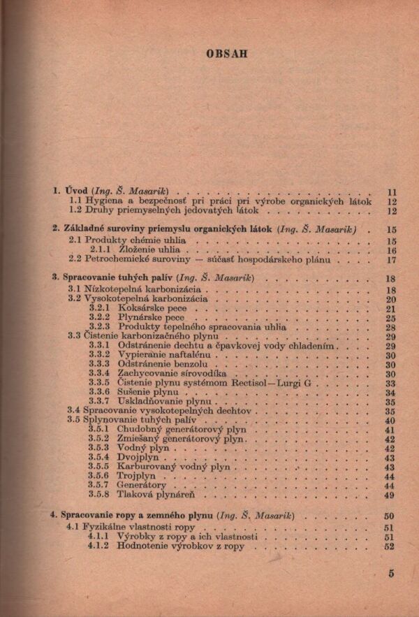 Š. Masarik a kol.: ORGANICKÁ TECHNOLÓGIA