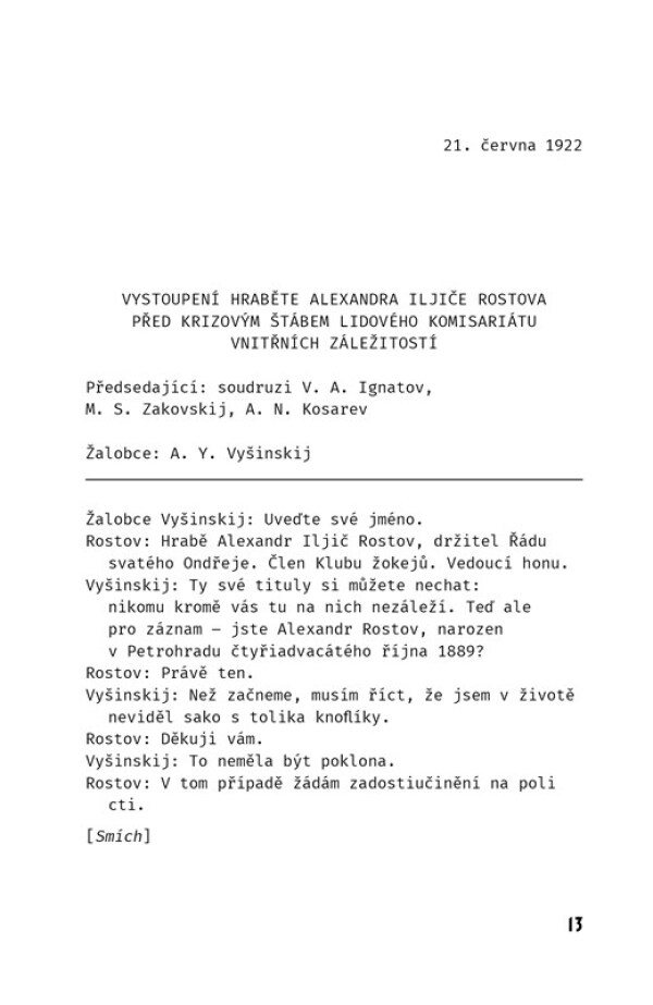 Amor Towles: GENTLEMAN V MOSKVĚ