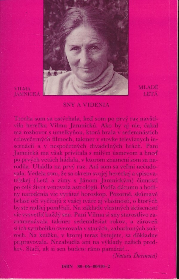 Vilma Jamnická: SNY A VIDENIA