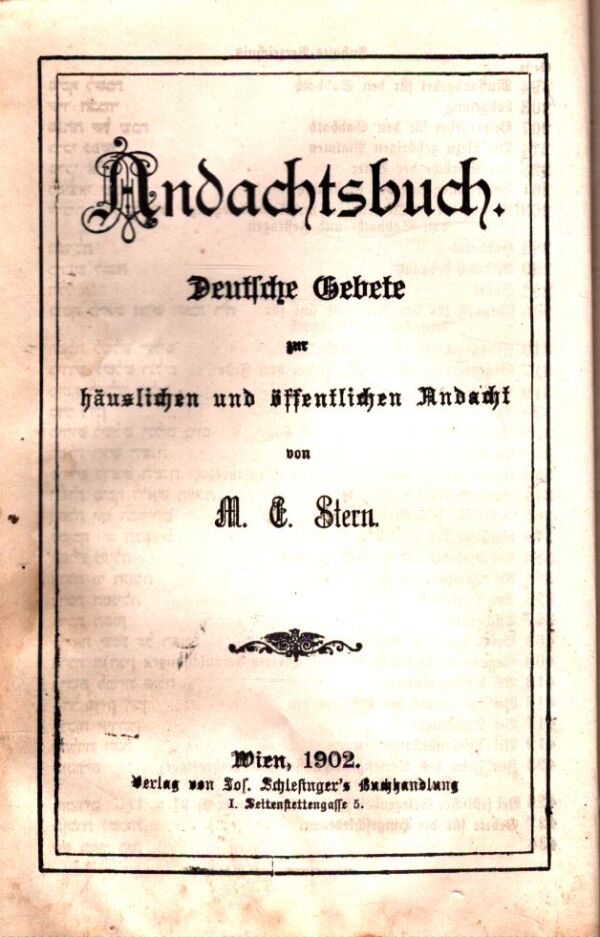 GEBETEN DER ISRAELITEN. ANDACHTSBUCH