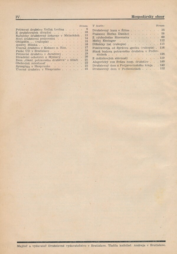 HOSPODÁRSKY OBZOR ROČNÍK XXII. 1940
