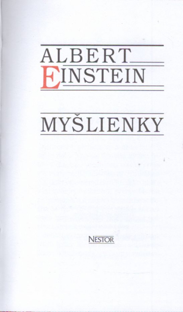 Albert Einstein: MYŠLIENKY