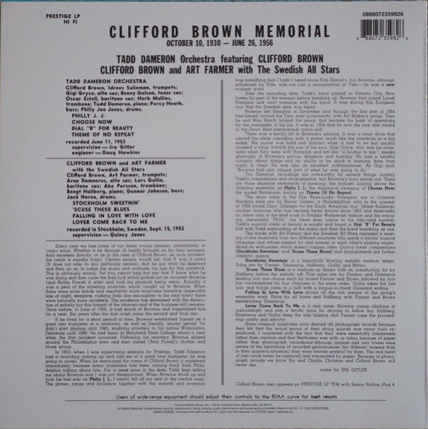 Clifford Brown: MEMORIAL - LP