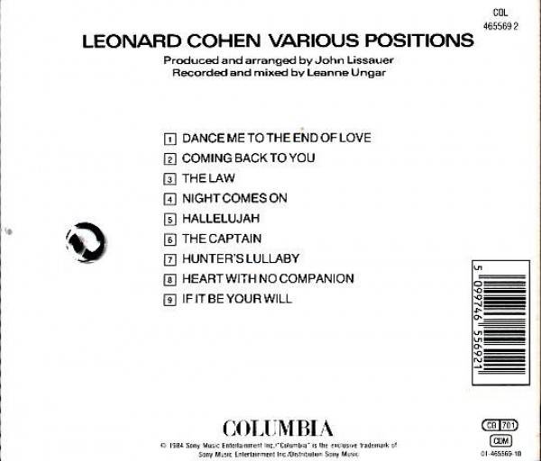 Leonard Cohen: VARIOUS POSITIONS