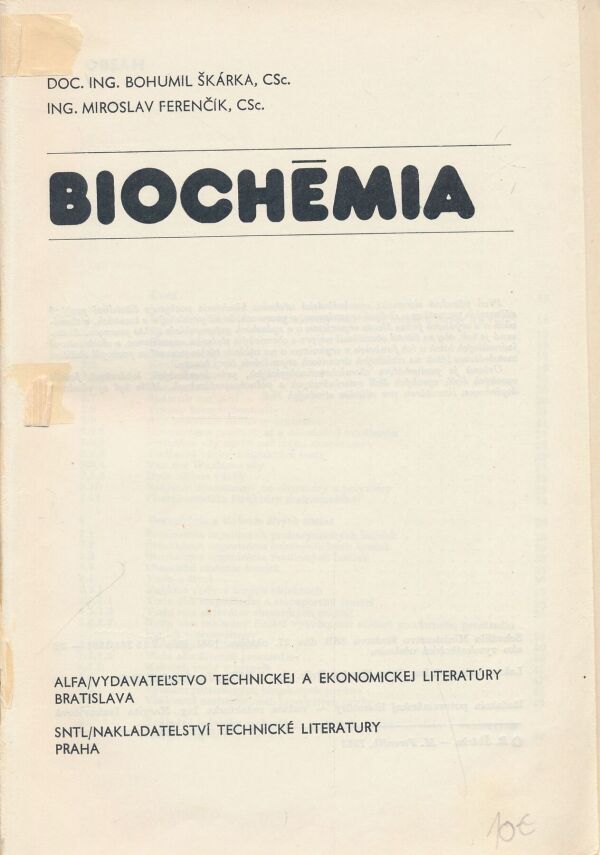 Bohumil Škárka, Miroslav Ferenčík: Biochémia