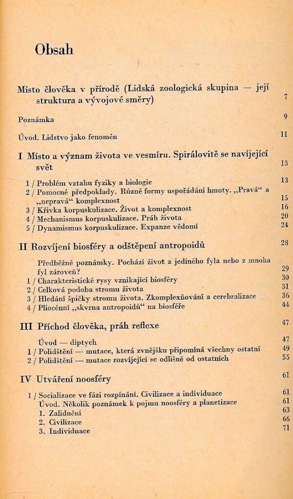Pierre Teilhard de Chardin: MÍSTO ČLOVĚKA V PŘÍRODĚ