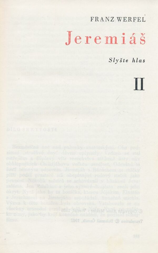 Franz Werfel: Jeremiáš 1-2