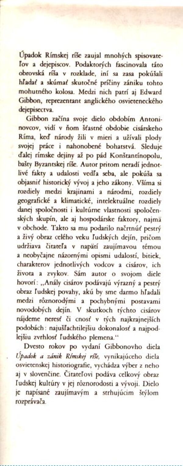 Edward Gibbon: ÚPADOK A ZÁNIK RÍMSKEJ RÍŠE